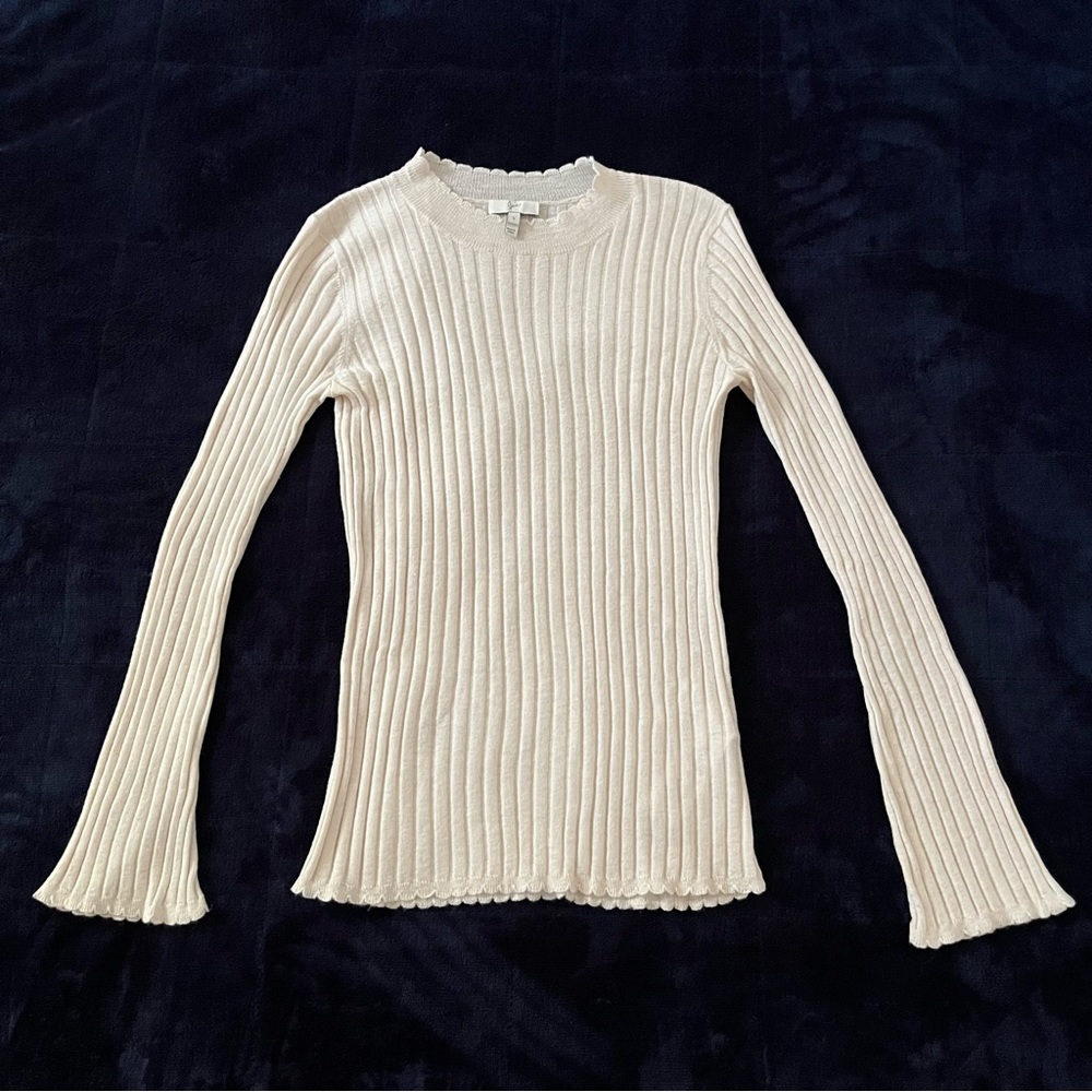 Joie Ivory Rib Knit Long Sleeve